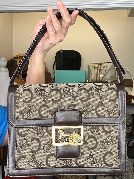 Celine Handbags - Vintage Celine Horse Carriage Front Buckle Box Shoulder Bag Italy COA Sulky
